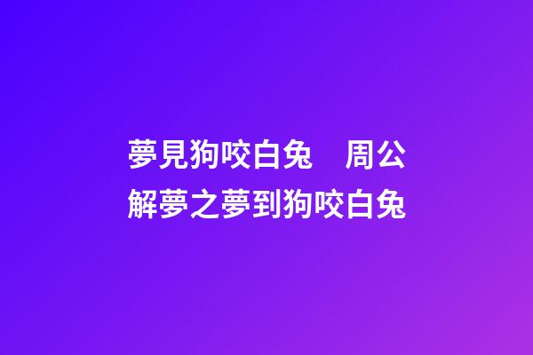 夢見狗咬白兔　周公解夢之夢到狗咬白兔